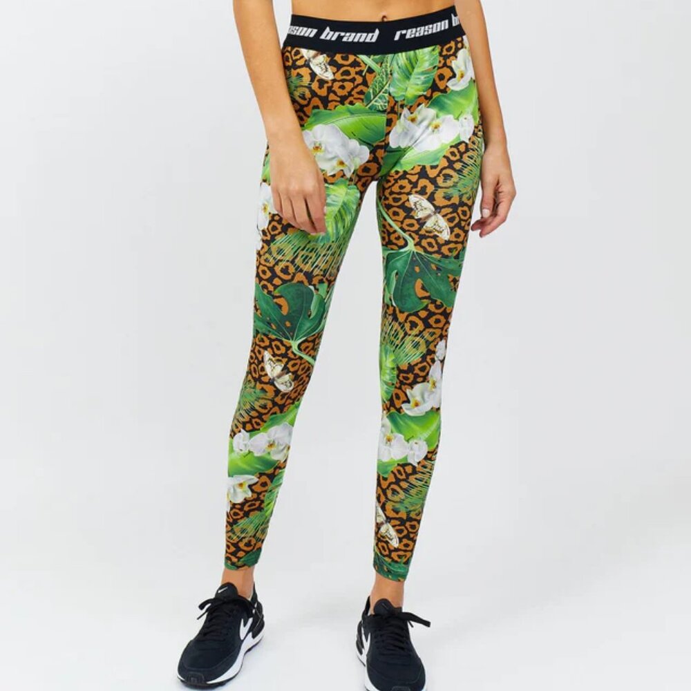 Reason Clothing Co. New with Tags, Women's Jungle Leggings All Over Print Size S